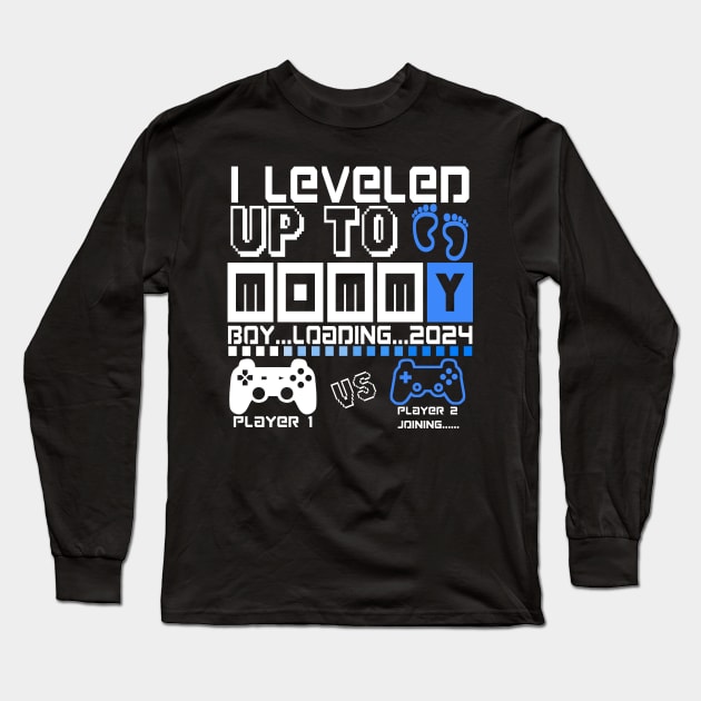 I Leveled Up To Mommy. Boy Loading 2024. Soon To Be Mom. Baby boy Long Sleeve T-Shirt by ShopiLike